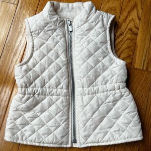 EUC girls cream, quilted, puff vest, size 18-24